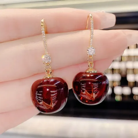 Cute Cherry Drop Earrings